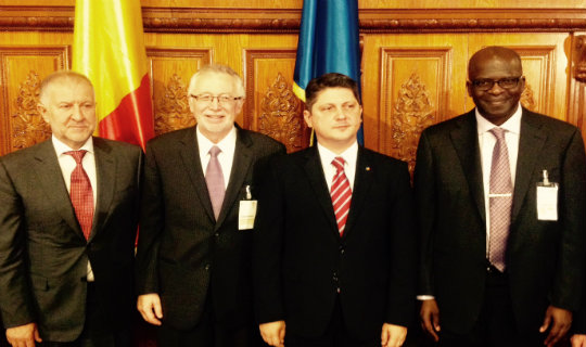 Secretary of State for Religious Affairs Victor Opaschi, Dr. John Graz, Romanian Minister of Foreign Affairs Titus Corlatean, Dr. Ganoune Diop